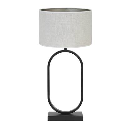 Light & Living Tafellamp Jamiri|Saverna - Zwart|Eiwit - Ø30x67cm