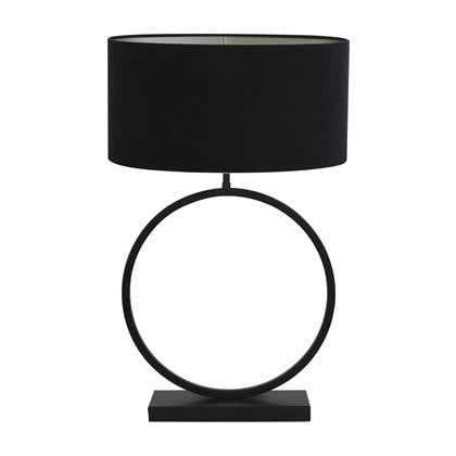 Light & Living Tafellamp Liva|Velours Ovaal - Zwart|Zwart - Ø21x70