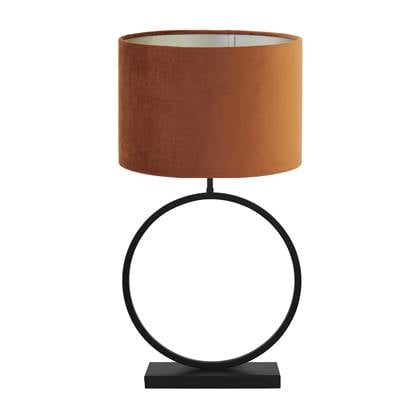 Light & Living Tafellamp Liva|Velours - Zwart|Terra - Ø40x78