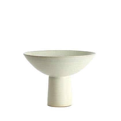 Light & Living schaal op voet VASCO keramiek mat crème-zand -