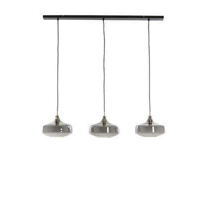 Light&living Hanglamp 3L 120x30x21 cm SOLNA antiek brons+smoke glas