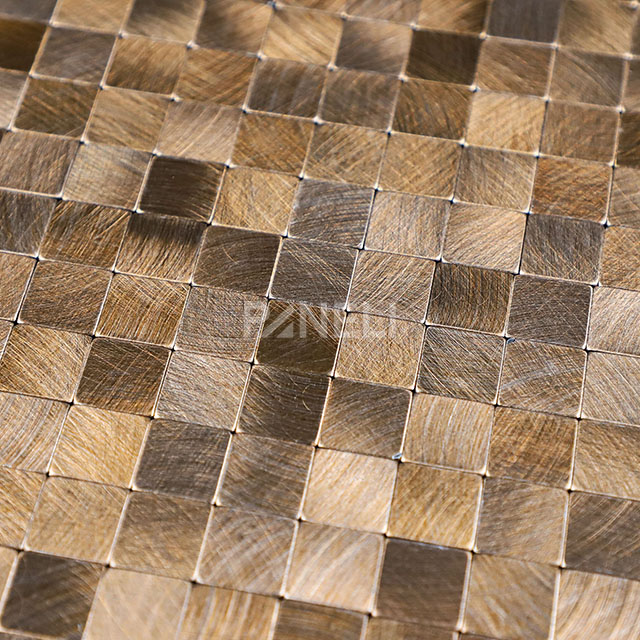 Zelfklevend Mozaïek Quadra Goud - 30.5 cm x 30.5 cm x 0.40 cm | 0.5 kg | Paneli zelfklevende steenstrips - Afbeelding 3