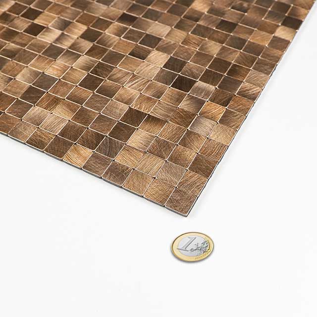 Zelfklevend Mozaïek Quadra Goud - 30.5 cm x 30.5 cm x 0.40 cm | 0.5 kg | Paneli zelfklevende steenstrips - Afbeelding 2