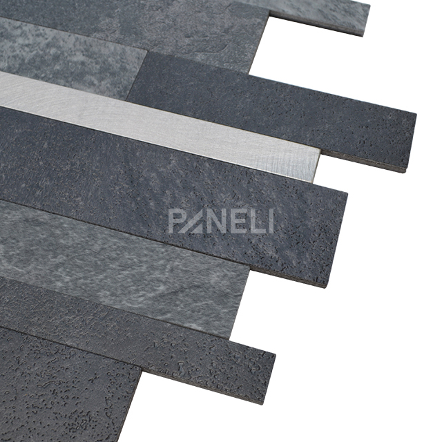 Zelfklevende Steenstrip Tegelstrook Antraciet - 29.8 cm x 29.6 cm x 0.40 cm | 0.5 kg | Paneli zelfklevende steenstrips - Afbeelding 2