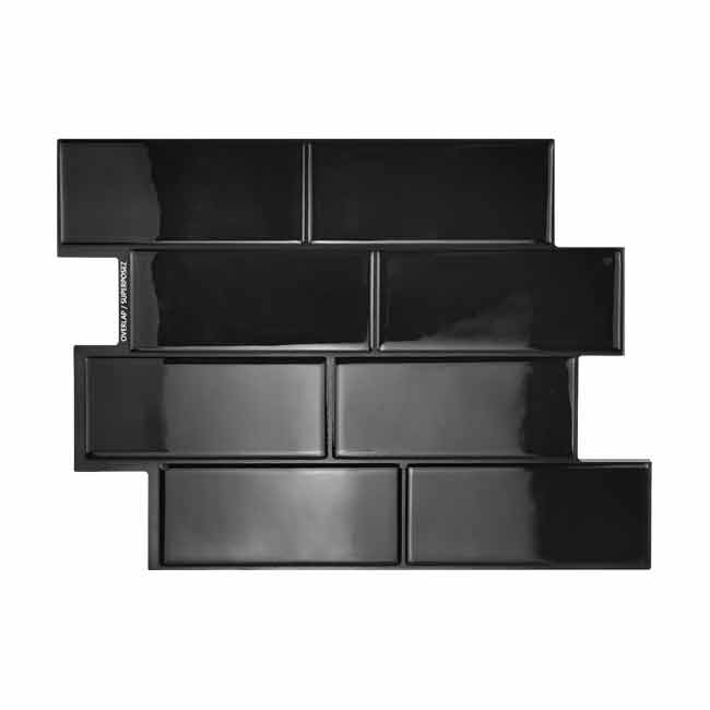 Tegelsticker Zwart Metro - 29.4 cm x 21.4 cm x 0.11 cm | 0.09 kg | Paneli zelfklevende steenstrips - Afbeelding 2