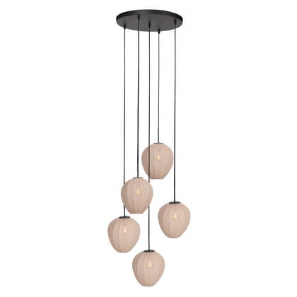 Mexlite - hanglamp - HaloSwap - crème - linnen - Ø 40cm - E27 - 4283ZW