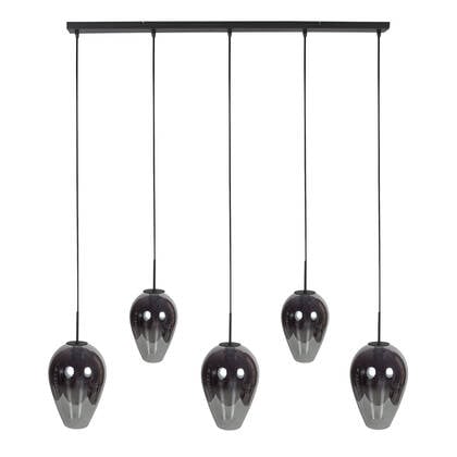 Mexlite - hanglamp - HaloSwap - zwart - glas - Ø 40cm - E27 - 4281ZW