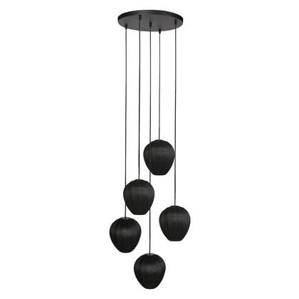 Mexlite - hanglamp - HaloSwap - zwart - linnen - Ø 40cm - E27 - 4282ZW