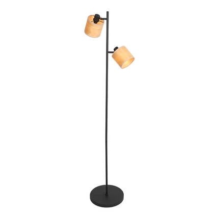 Mexlite - vloerlamp - Bambus - zwart - bamboe - Ø 28cm - E14 - 3670ZW