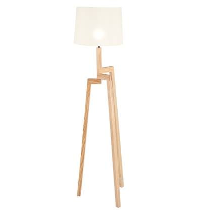 Mexlite - vloerlamp - Sabi - hout - hout linnen - Ø 52cm - E27 -