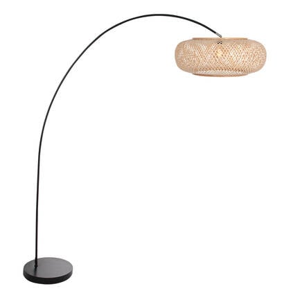 Mexlite - vloerlamp - Solva - naturel zwart - bamboe metaal -