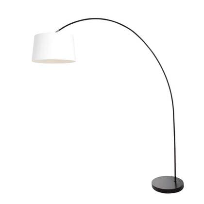 Mexlite - vloerlamp - Solva - zwart - linnen metaal - booglamp - E27