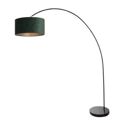 Mexlite - vloerlamp - Solva - zwart - metaal stof - booglamp - E27 -
