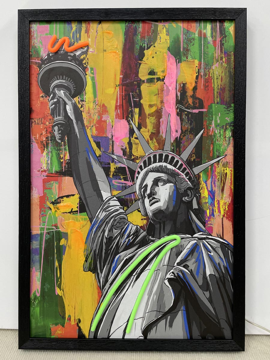 Neon Art Liberty Statue