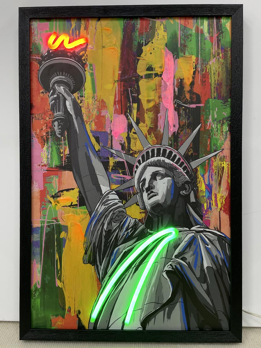 Neon Art Liberty Statue - Afbeelding 2