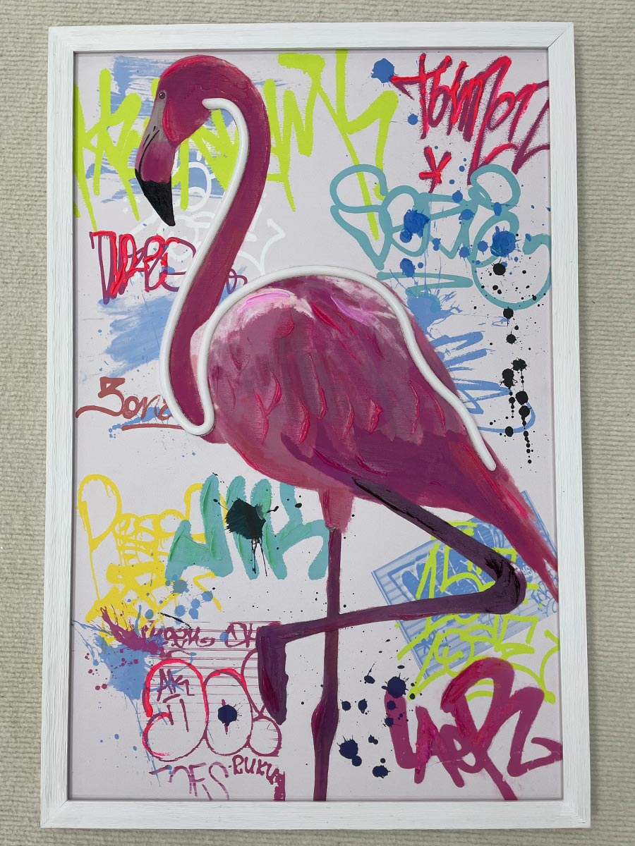 Neon Art Pink Flamingo