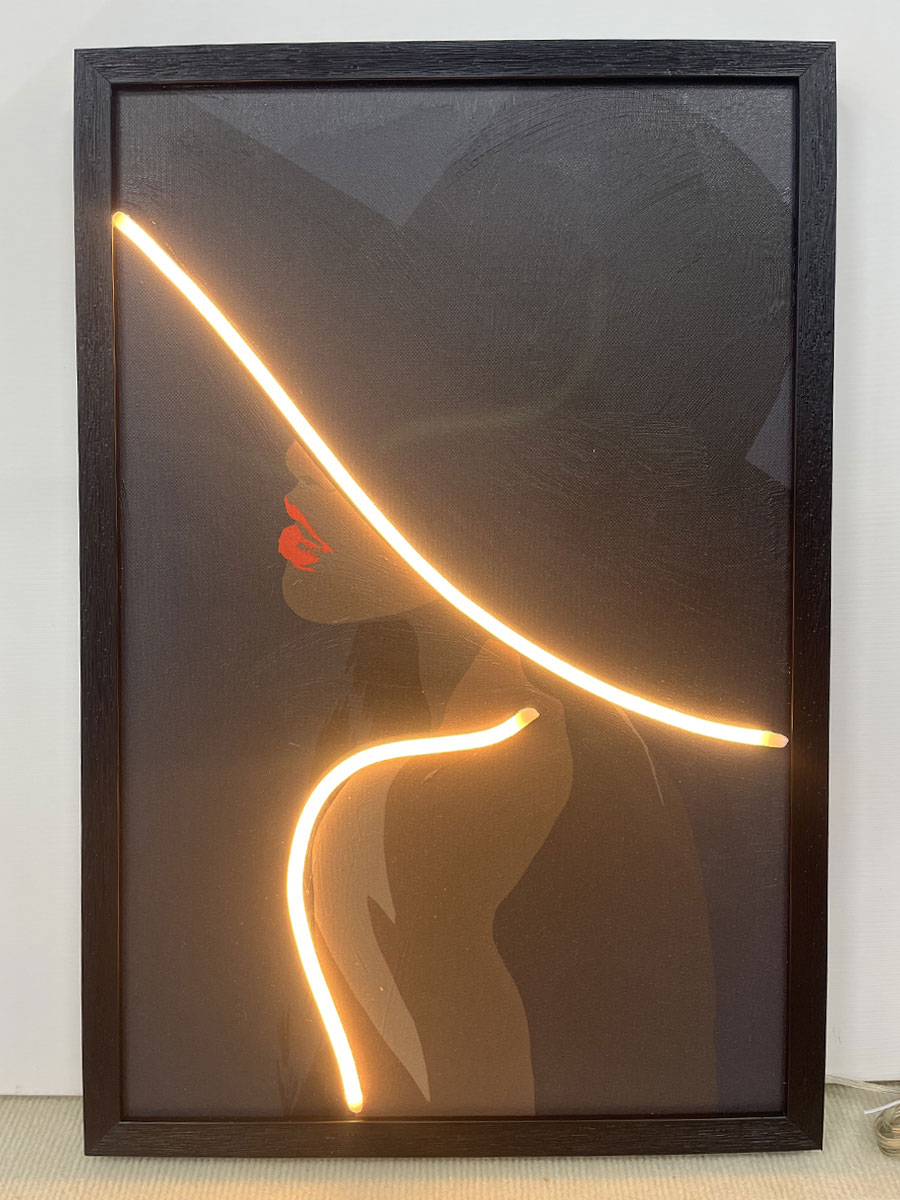 Neon Art Red Lips Woman - Afbeelding 2
