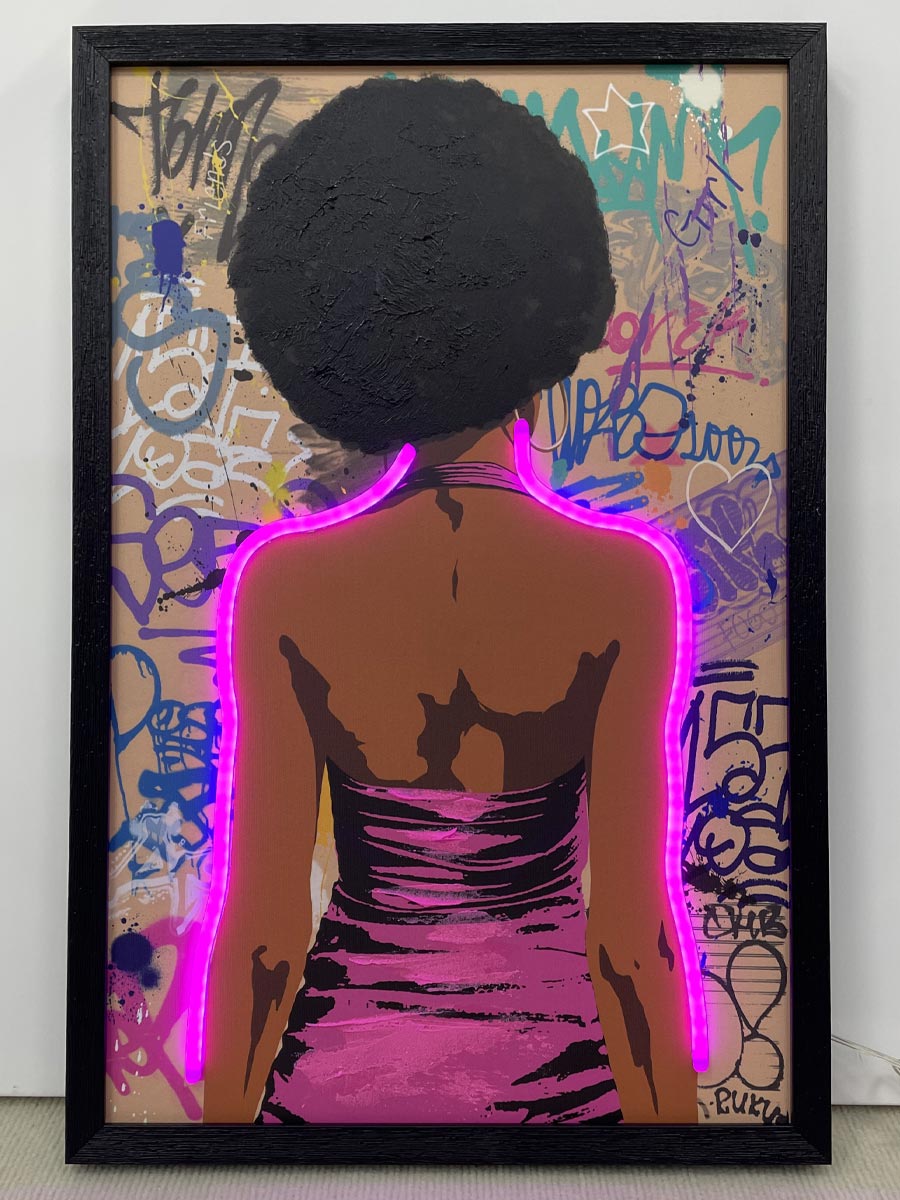 Neon Art Woman Back - Afbeelding 2