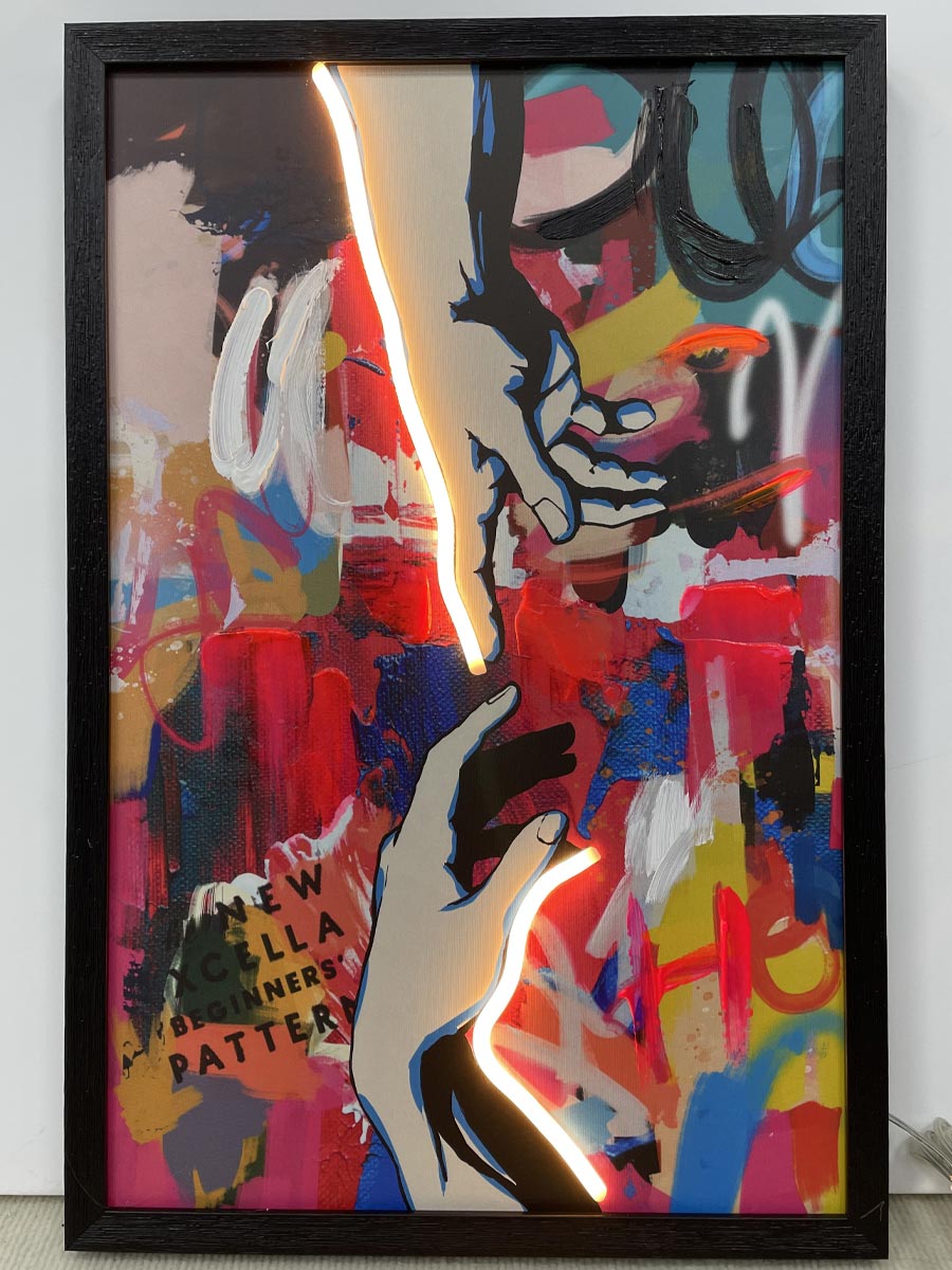 Neon Art Woman Hands - Afbeelding 2