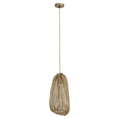 PTMD Maitia Gold Rough Looking Fabric Ceiling Lamp