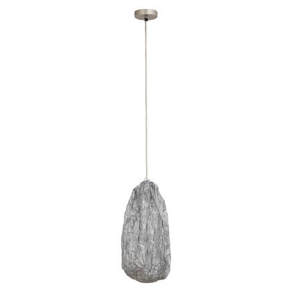PTMD Maitia Silver Rough Looking Fabric Ceiling Lamp