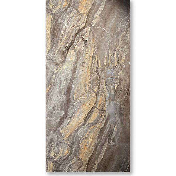 PVC Marmer Wandpaneel Onyx Glans Bruin 260x122x0,3cm - Afbeelding 2
