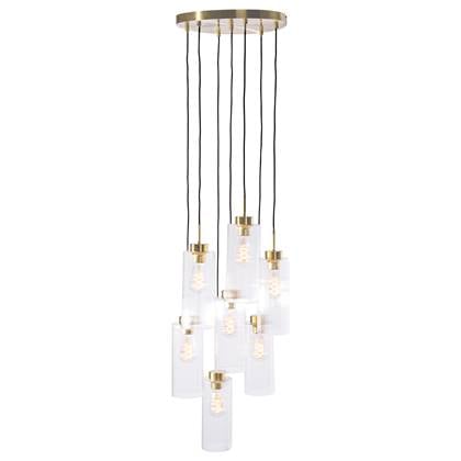 QAZQA Art Deco hanglamp goud met glas 7-lichts - Laura