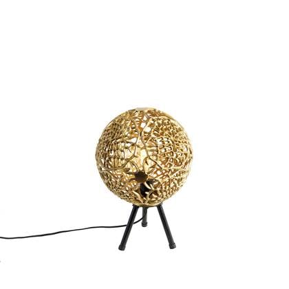 QAZQA Art Deco tafellamp tripod goud met zwart - Maro