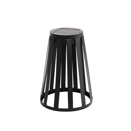 QAZQA Buiten tafellamp zwart incl. LED 3-staps dimbaar solar en