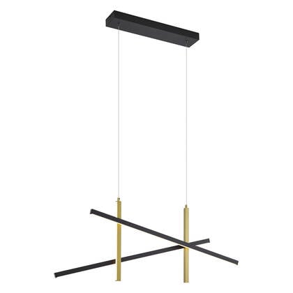 QAZQA Design hanglamp X zwart met goud incl. LED 3-staps dimbaar -