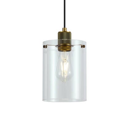QAZQA Design hanglamp brons met helder glas - Domo