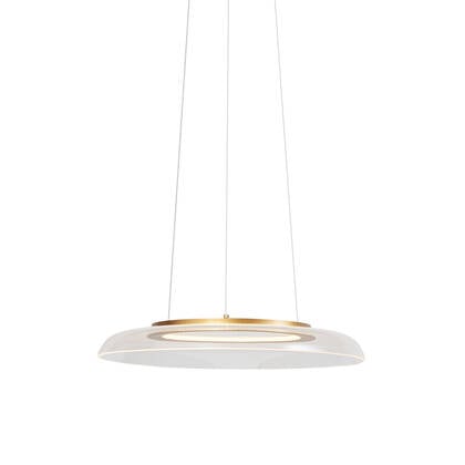 QAZQA Design hanglamp goud en transparant 3-staps dimbaar - Scacrylic