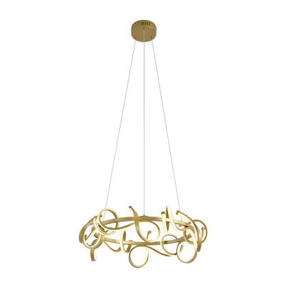QAZQA Design hanglamp goud rond 3-staps dimbaar - Krisscross