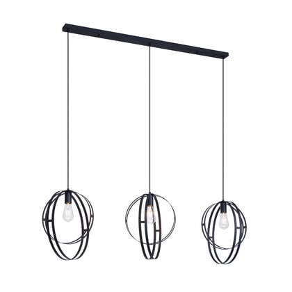 QAZQA Design hanglamp zwart langwerpig 3-lichts - Indu