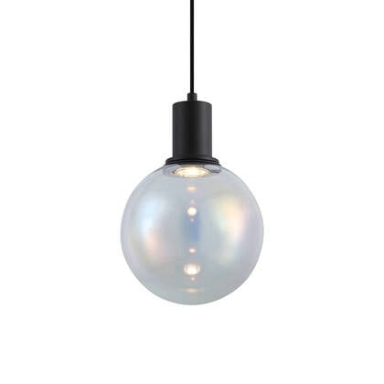 QAZQA Design hanglamp zwart met regenboog glas 20cm - Mallon