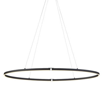 QAZQA Design hanglamp zwart ovaal 120cm incl. LED 3-staps dimbaar -