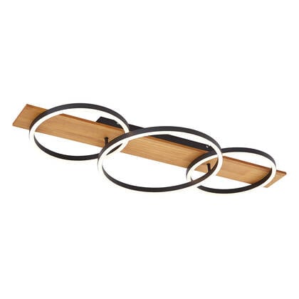 QAZQA Design plafondlamp zwart rond incl. LED 3-staps dimbaar