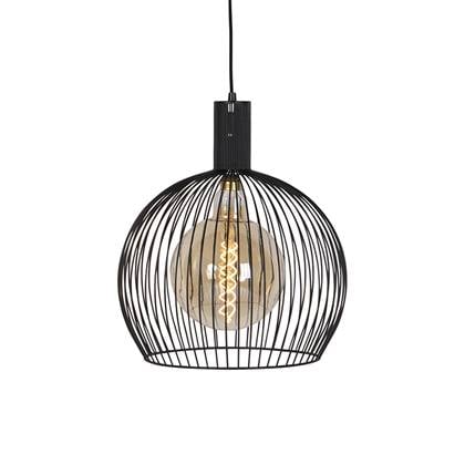 QAZQA Design ronde hanglamp zwart 40 cm - Dos