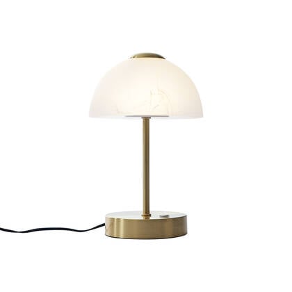QAZQA Design tafellamp goud met opaal glas incl. LED dimbaar - Joya