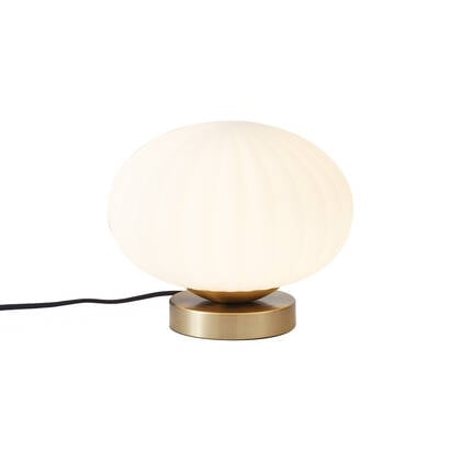 QAZQA Design tafellamp messing met opaal glas - Mochi