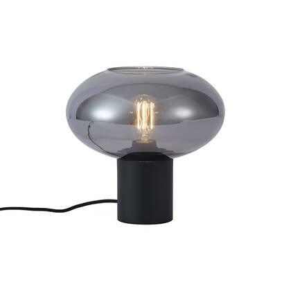 QAZQA Design tafellamp zwart met smoke glas - Umbrella