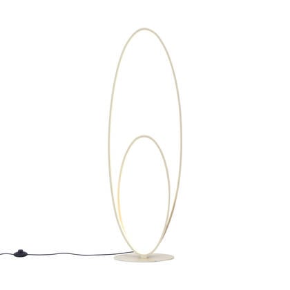 QAZQA Design vloerlamp beige incl. LED 3-staps dimbaar - Boomerang