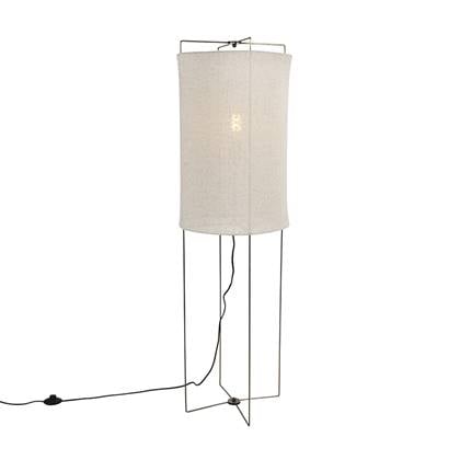 QAZQA Design vloerlamp beige linnen kap - Rich
