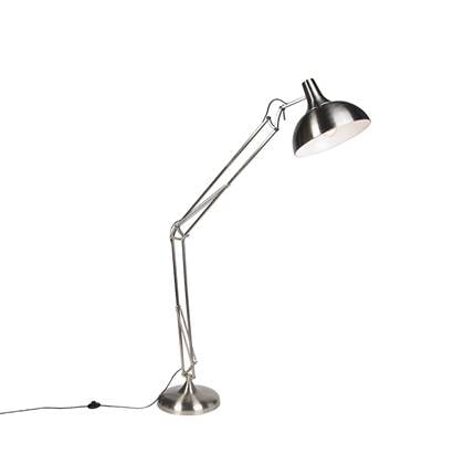 QAZQA Design vloerlamp staal verstelbaar - Hobby