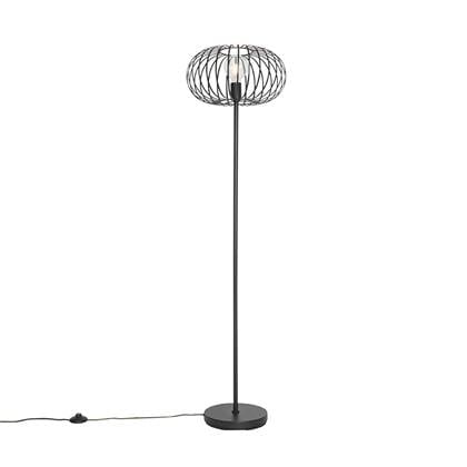 QAZQA Design vloerlamp zwart draad - Johanna