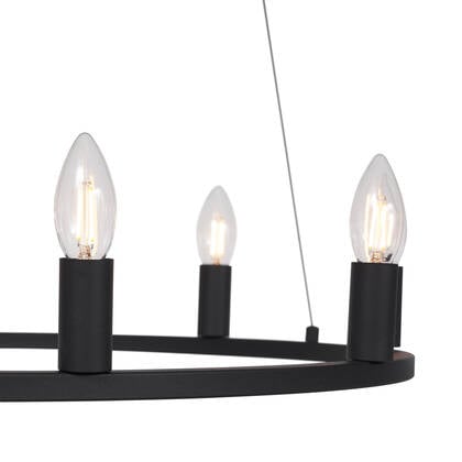 QAZQA Industriële hanglamp zwart 7-lichts - Knight