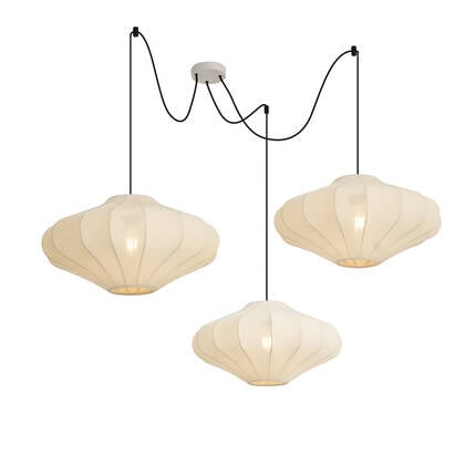 QAZQA Japandi hanglamp beige 50cm 3-lichts - Plu
