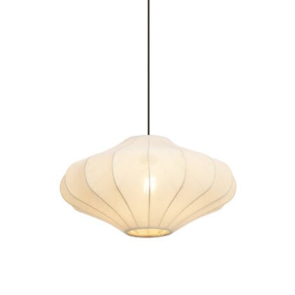 QAZQA Japandi hanglamp beige met stoffen kap 50cm - Plu