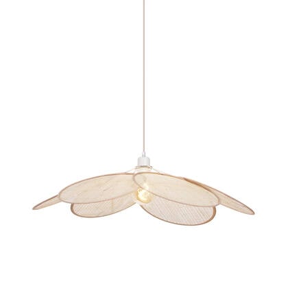 QAZQA Japandi hanglamp crème met linnen kap - Aisha