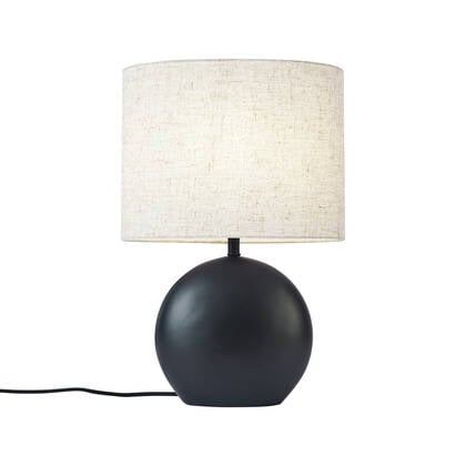 QAZQA Japandi tafellamp zwart met linnen kap - Timo